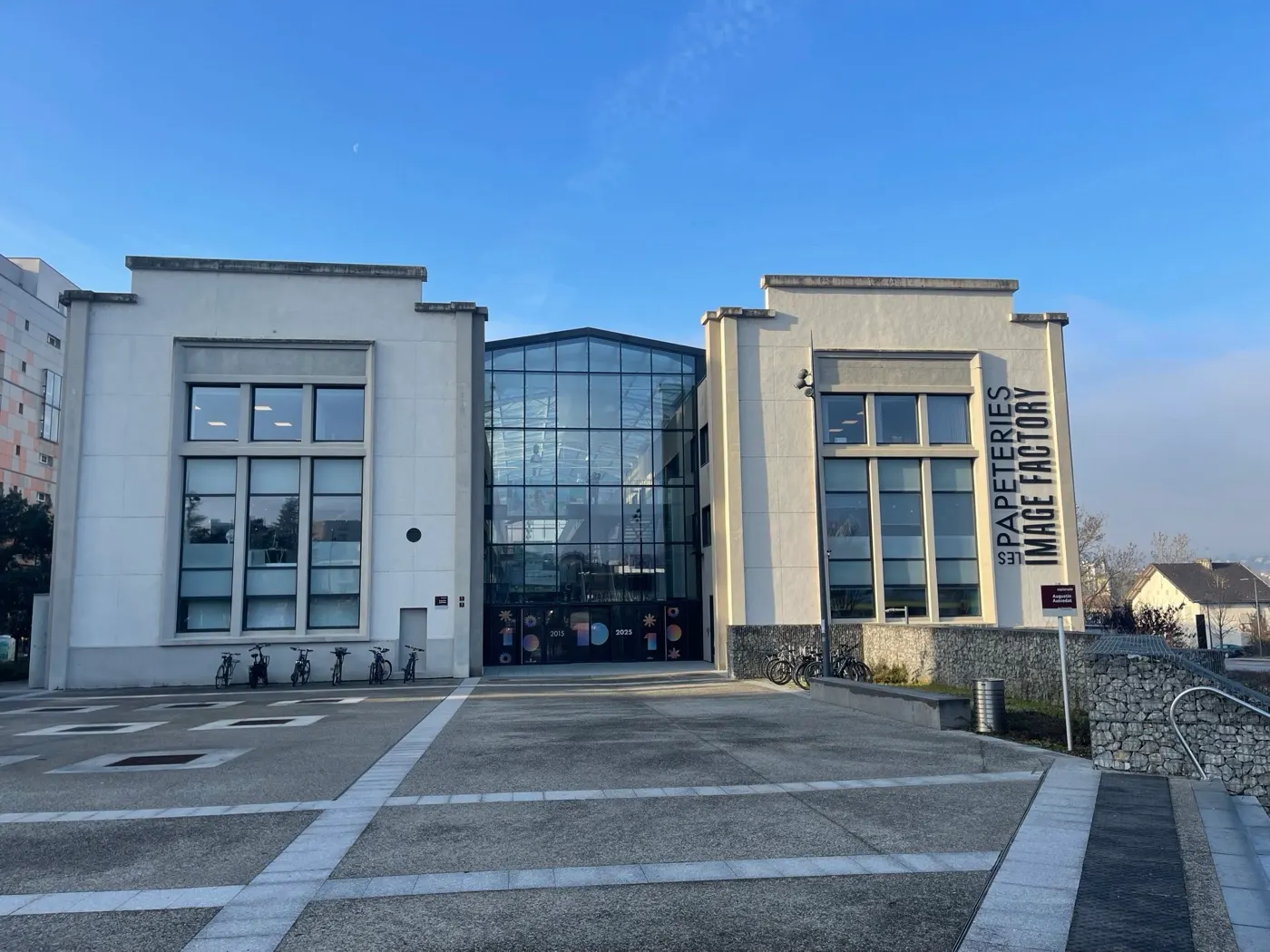 The façade of Les Papeteries – Image Factory, home of the Annecy workshop