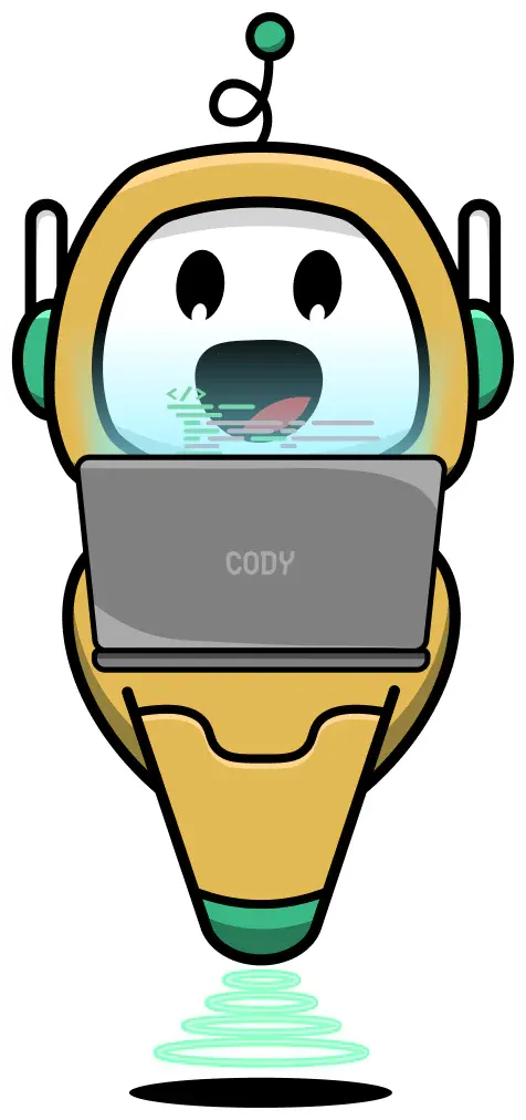 Cody, la mascotte de Codenquest, code sur un ordinateur portable