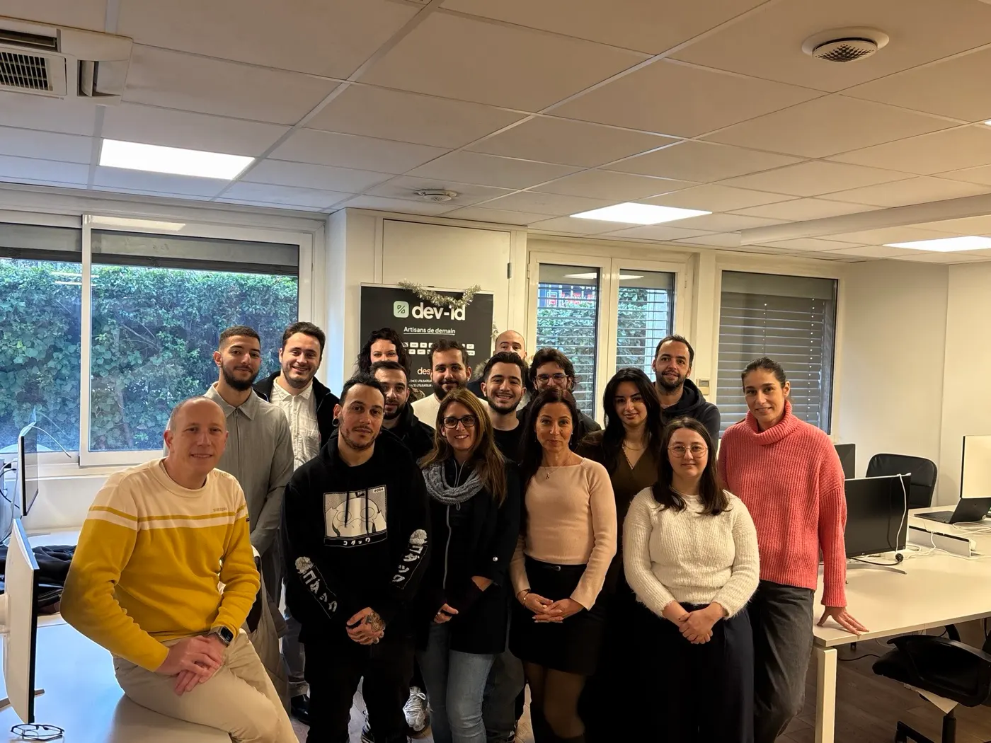 The Marseille workshop team gathered in the open-plan office